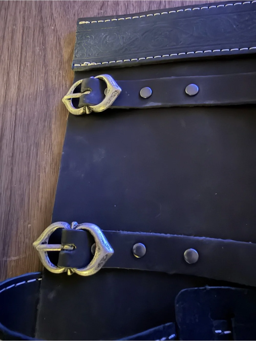 Black Leather Medieval Back Holster for Cosplay